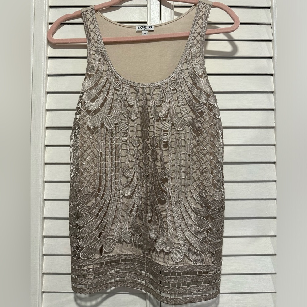 Express beige tank top style dressy shirt in size small